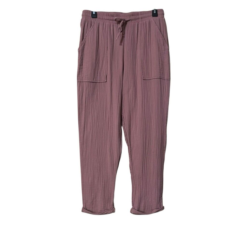 Jolt Mauve Crinkle Pull On Elastic Waist Pants Womens Size Medium